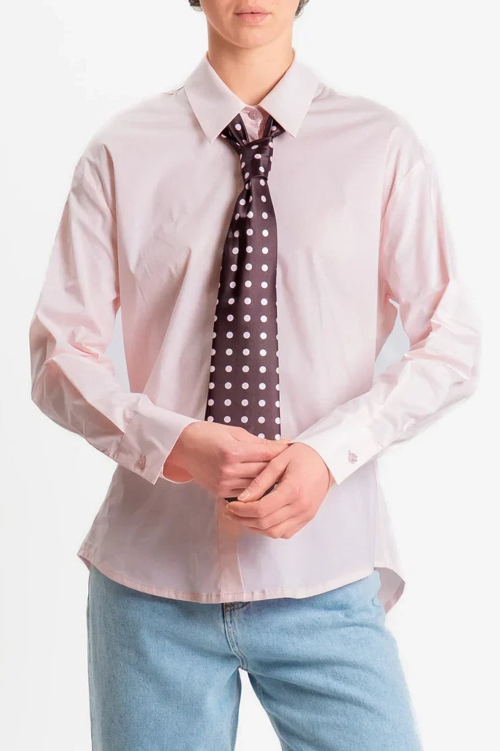 Tensione in-Camicia con cravatta pois - rosa/moro/rosaTE26C4355
