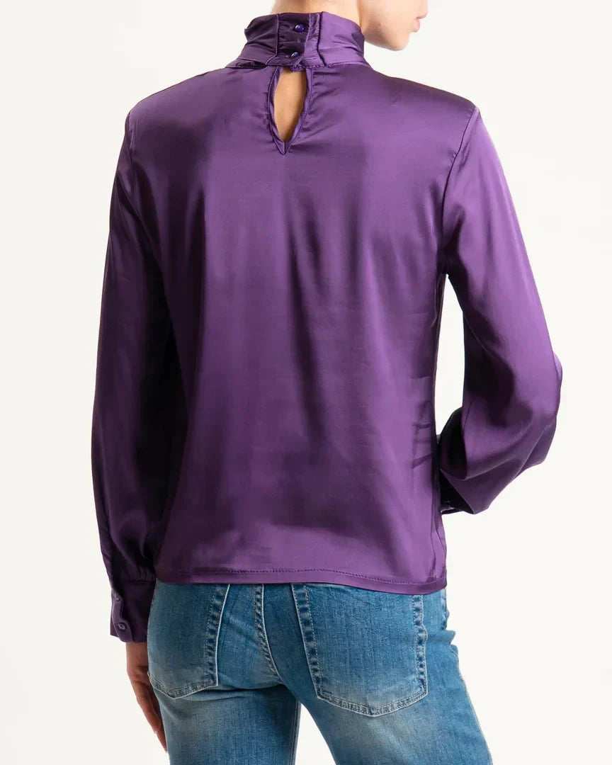 Tensione in-Blusa satin con spalline - uva C30087