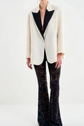 Pantalone Ampio In Pizzo e Paillettes
