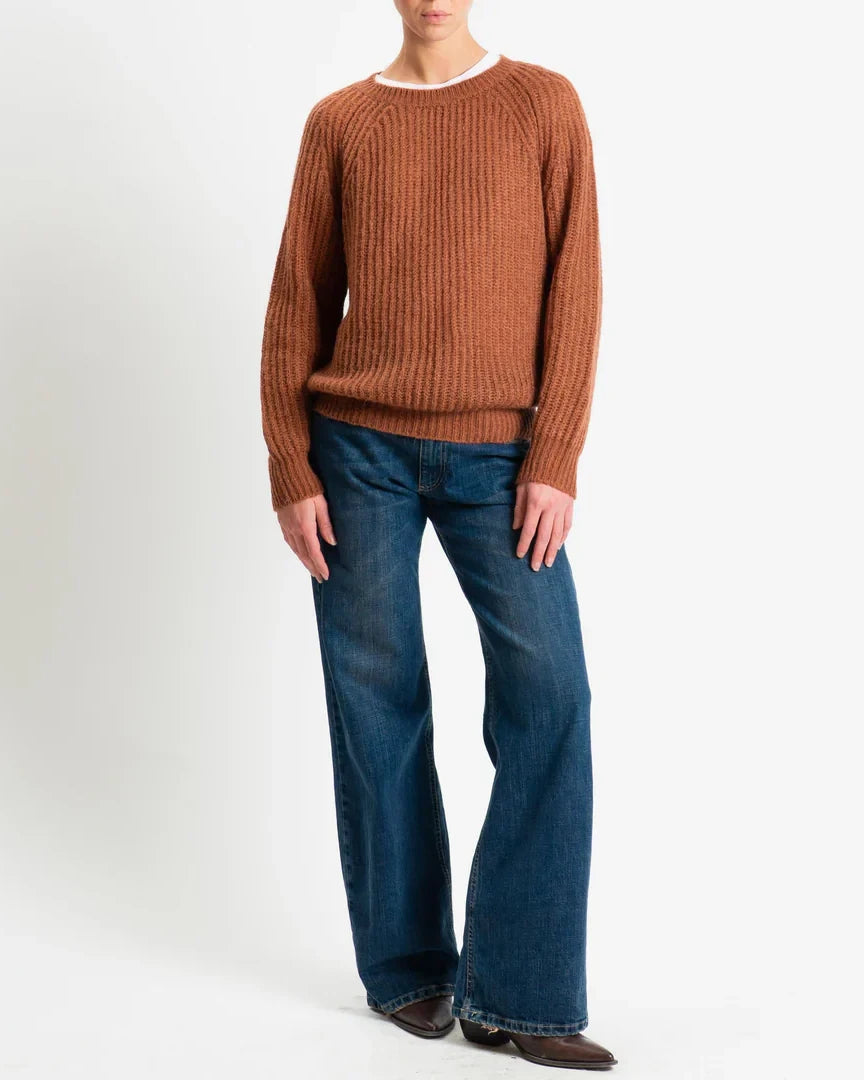 Vicolo-Maglia mohair coste inglesi - bruciato