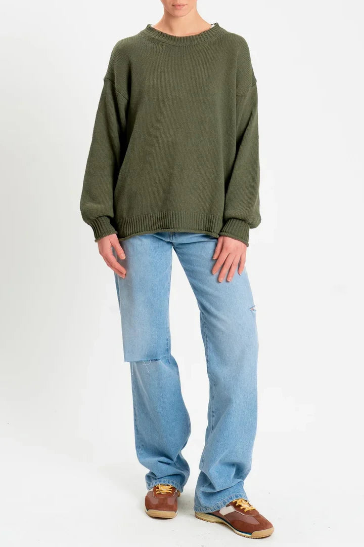 Maglia girocollo bordi a coste - militare 5AB5010