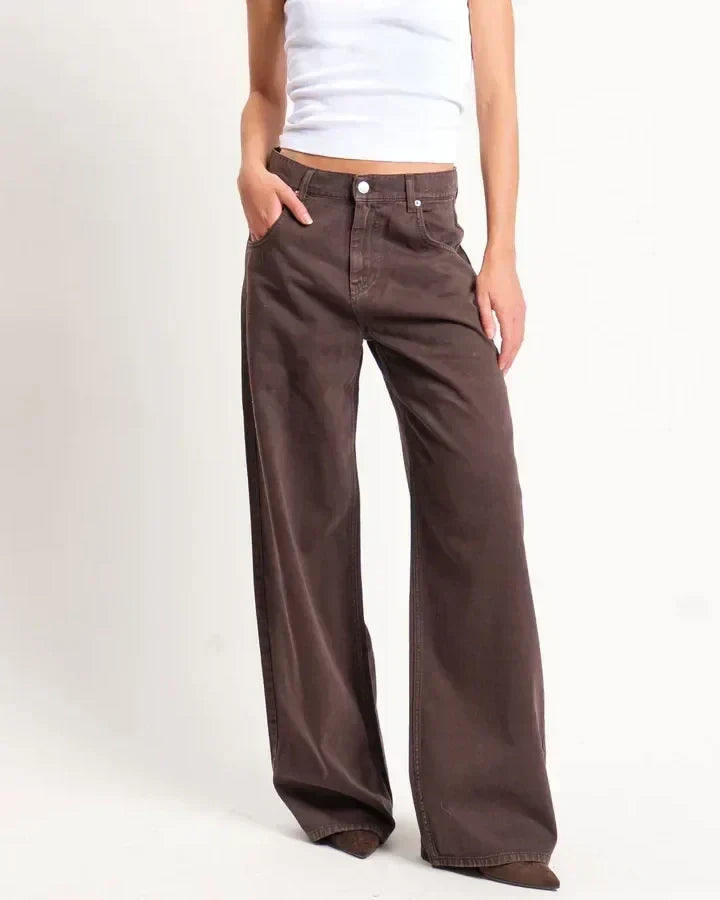 Vicolo-Jeans MIA fit wide leg - cioccolato DF5109