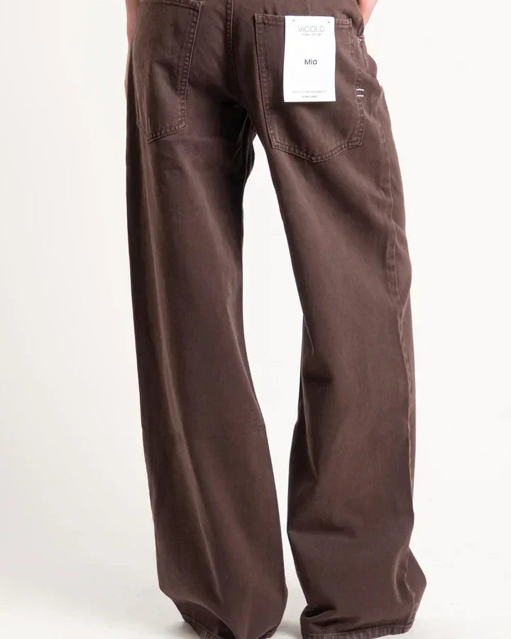 Vicolo-Jeans MIA fit wide leg - cioccolato DF5109