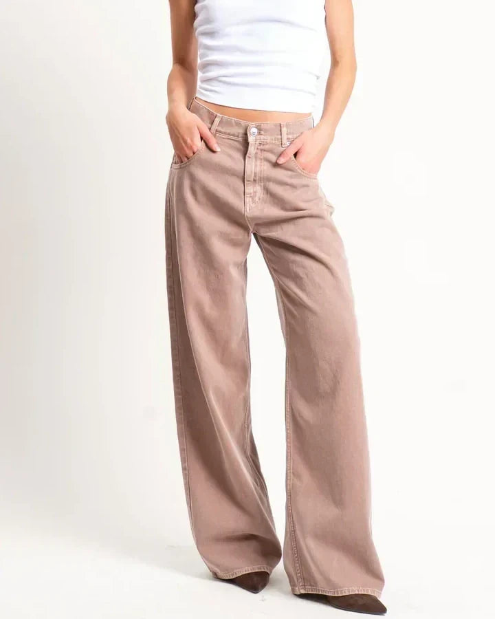Vicolo-Jeans MIA fit wide leg - nocciola DF5109