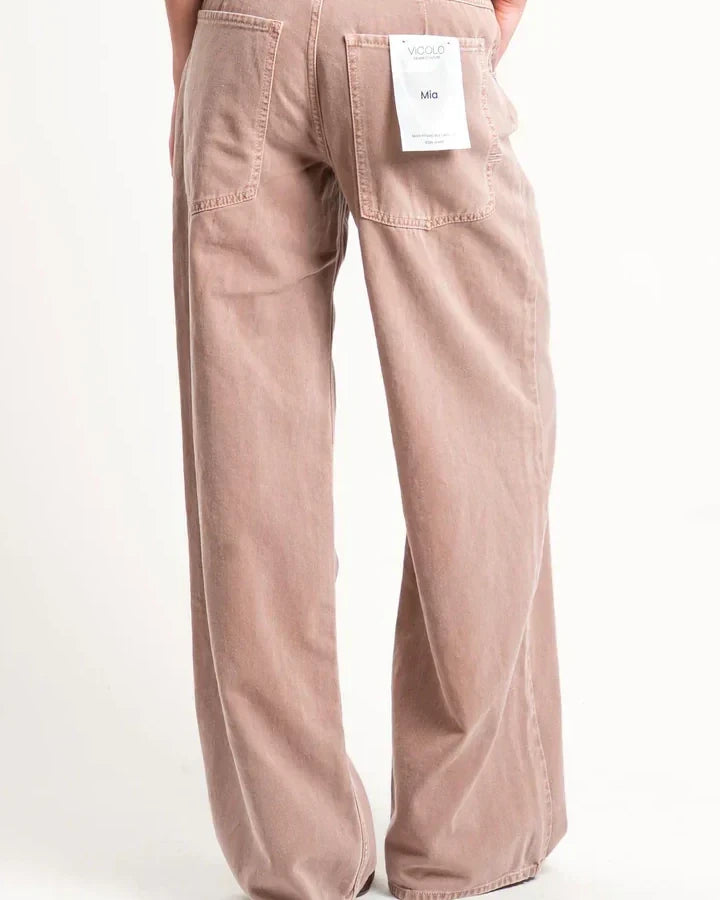 Vicolo-Jeans MIA fit wide leg - nocciola DF5109
