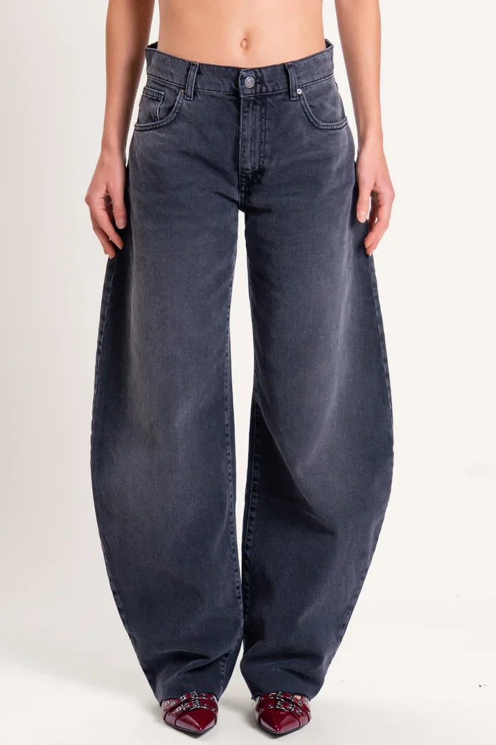 Vicolo-Jeans DENISE barrel fit taglio vivo - nero DF5135
