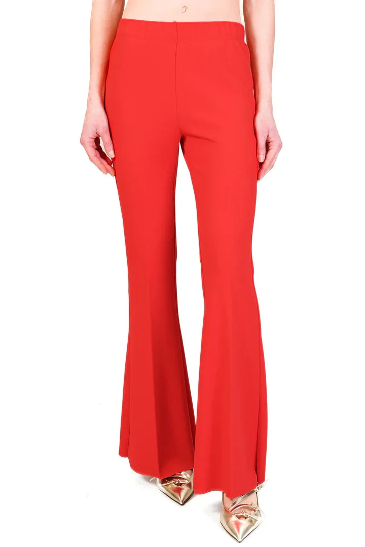 Vicolo-Pantalone zampetta tessuto elasticizzato - lacca