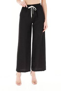 Pantalone wide leg TD0387 NERO