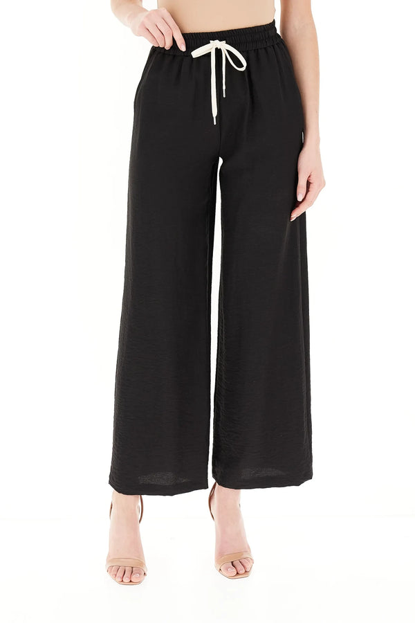 Pantalone wide leg TD0387 NERO