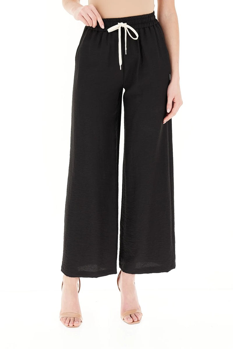 Pantalone wide leg TD0387 NERO