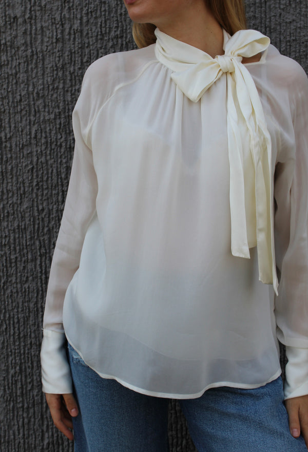 Blusa con fiocco  HAVEONE ECRU'