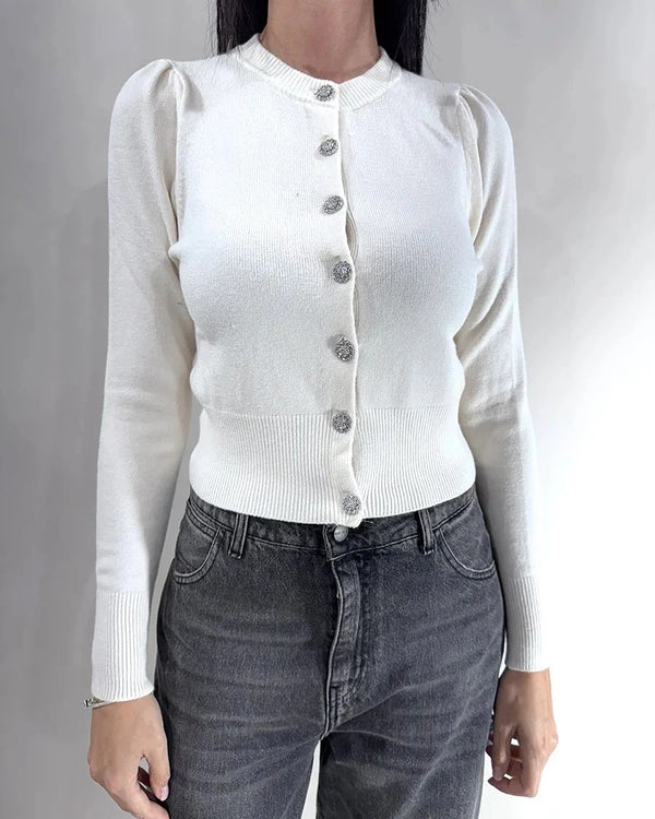 CARDIGAN CABOCHON ART. 72191AI25 CREMA