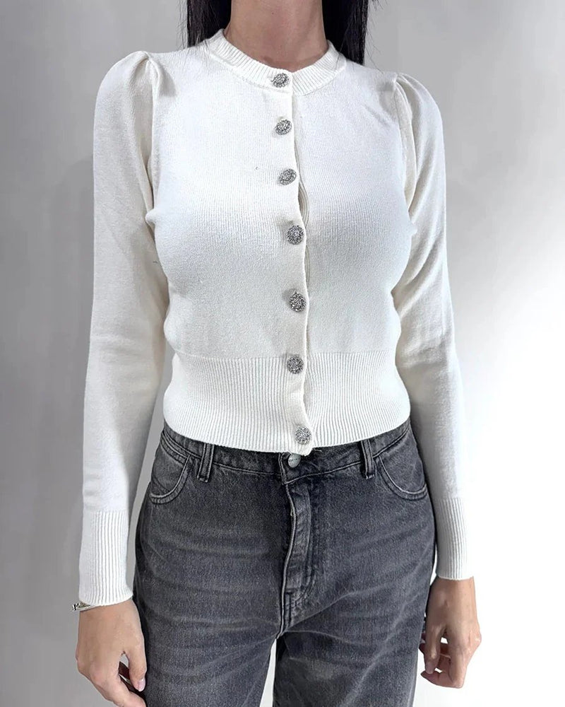 CARDIGAN CABOCHON ART. 72191AI25 CREMA