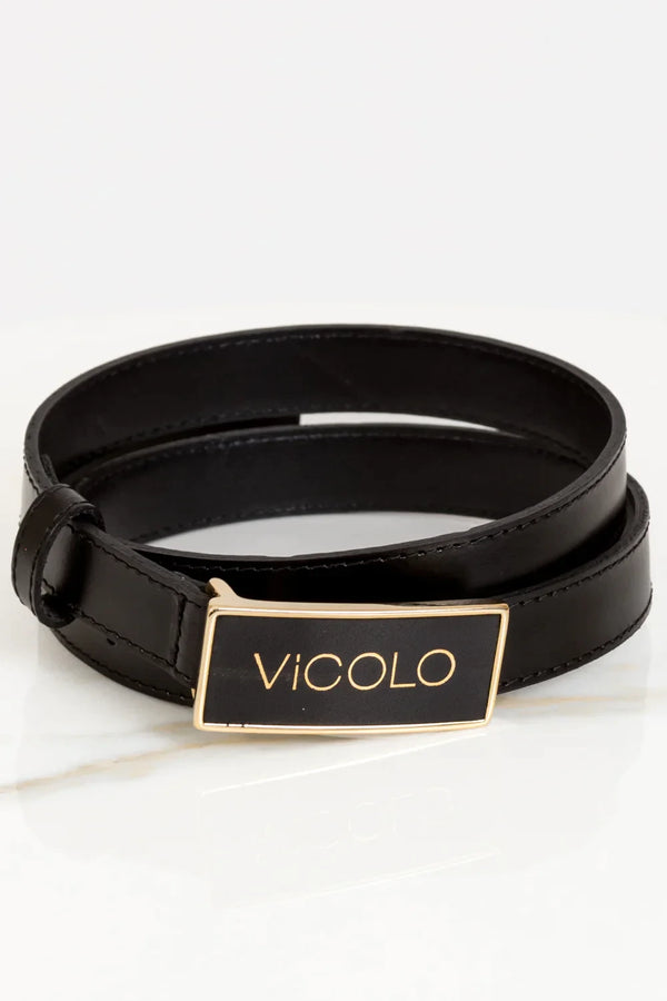 Vicolo - Cinta logo scritta Nera