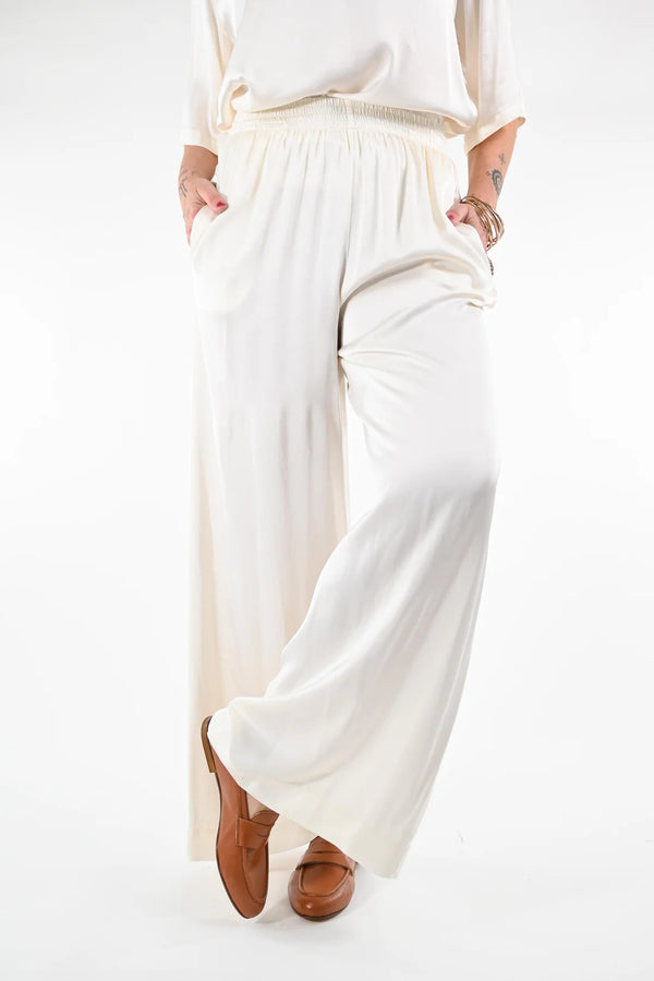 PANTALONE PALAZZO IN VISCOSA ART.TD0008 - BURRO